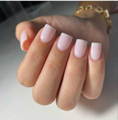 Back To School Nails Short Square, Small Nail Beds Manicure, Shirt Square Acrylic Nails, Plain Acrylic Nails, Burberry Nails, French Tip Gel Nails, Blush Pink Nails, Soft Pink Nails