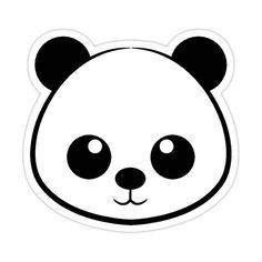 a black and white panda face sticker