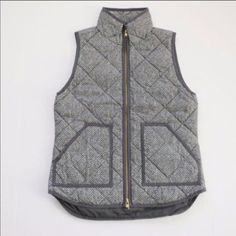 Nwot Jcrew Herringbone Vest. Worn Maybe Once. Two Front Pockets And Double Zipper. Accepting Most Offers! Xxs But Could Fit Xs/S. Herringbone Vest, Puffy Vest, Herringbone, Gray White, Fitness Fashion, J Crew, Puffer, Jackets For Women, Jackets & Coats