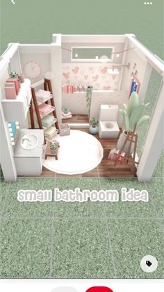 a small white room with the words swan bath room idea on it's side