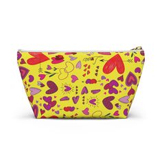 Our t-bottom pouches vary from small to large and can be used for pretty much anything. They make excellent pencil cases and cosmetic travel bags. They are constructed from durable material with a zipper closure. .: 100% Polyester.: With non-woven laminate inside.: Two sizes Small Large Length, in 8.66 12.60 Width, in 2.36 3.15 Height, in 4.72 7.28 Heart Doodle, Logo Items, Travel Cosmetic Bags, Accessory Pouch, Phone Case Accessories, Pencil Case, Zipper, Pouch, Doodles