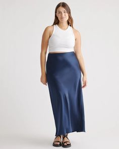 100% Washable Silk Maxi Skirt Navy Silk Skirt, Lavender Silk, Silk Tee, Silk Maxi Skirt, Cashmere Accessories, Womens Maxi Skirts, Long Skirts For Women, Silk Maxi, Beautiful Skirts