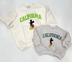 California Puff Print Mickey Sweatshirt Up Disney, Mickey Sweatshirt, Disney Items, Disneyland Trip, Puff Print, Disney California, Terry Fabric, French Terry Fabric, Buy One Get One