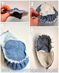 instructions for how to sew an old pair of jeans into a purse or pouch