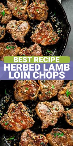 the best recipe for herbed lamb loin chops in a cast iron skillet