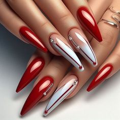 Stilleto Nails Designs, August Nails, Nails Design With Rhinestones, Dope Nail Designs, Fall Acrylic Nails, Glam Nails