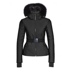 Womens Ski Jacket, Skiwear Women, Womens Ski, Black Ski Jacket, Belted Jacket, Ski Pants