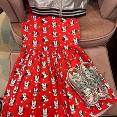 Like New (Worn Once!) Beautiful Dress And Coordinating Jacket And Shoes! Jacket And Dress Are Size 7/8, And Shoes Are Size 13! Disney Dress, Disney Dresses, Dress Jacket, Shoes Color, Beautiful Dress, Kids' Dresses, Size 13, Jacket Dress, Black Red