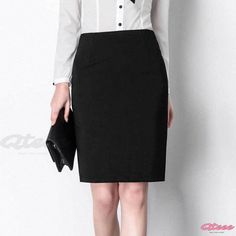 Qteee - Classy High-Waisted Pencil Skirt for Office, Accentuating Curves Elegant Non-stretch Office Skirt, Elegant Non-stretch Skirt For Office, Non-stretch Lined Office Skirt, Non-stretch Elegant Mini Skirt For Workwear, Elegant Non-stretch Mini Skirt For Work, High Waist Mini Skirt For Office, Elegant High Waist Mini Skirt With Pockets, Non-stretch High Waist Office Skirt, Office Lady High Waist Lined Mini Skirt