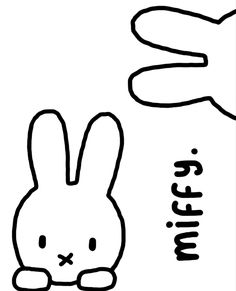 a black and white drawing of a rabbit next to a hand with the word wiffle on it