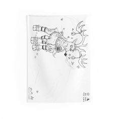 a black and white drawing of a cartoon character on a sheet of paper with the words,