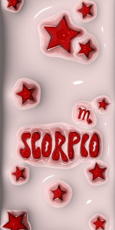 the word scorpo is surrounded by red stars