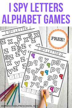 i spy letters alphabet games for kids to practice their handwriting and numbers with the help of pencils