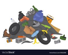 pile of garbage on white background with clippings stock photo royaltyvector com