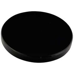 an empty black plate on a white background