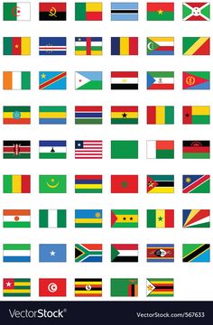 the flags of different countries on white background