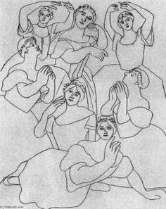 a black and white drawing of people sitting on the ground with their hands in each other's pockets