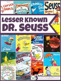 an advertisement for dr seuss's children's books, with the words less known