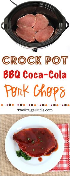 the crock pot bbq coca cola pork chops are ready to be cooked