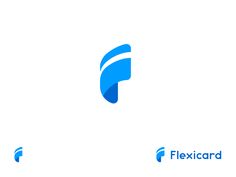 the logo for flexcard is shown on a white background and blue letters are below it