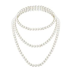 PRICES MAY VARY. Elegant Pearl Necklace: This necklace features a lustrous strand of 8mm pearls that exudes timeless sophistication and elegance. Hypoallergenic Design: this necklace is hypoallergenic, ensuring a comfortable wear for sensitive skin. Versatile Length: With a generous length of 180cm (approximately 70 inches), this necklace offers versatility to be worn as a single, double, or triple strand. Effortless Style: Whether paired with a casual outfit or formal attire, this pearl necklac Cheap Vintage Single Strand Pearl Necklace, Classic Adjustable Pearl Necklace For Party, Elegant Formal Beaded Necklaces With 8mm Beads, Elegant Long Necklace With 8mm Beads, Wedding Pearl Necklace With 8mm Beads, Elegant Wedding Necklaces With 8mm Beads, Elegant Wedding Necklace With 8mm Beads, Classic Pearl Chain Beaded Necklace For Party, Elegant Party Necklace With 108 Beads