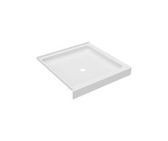 a white square shower tray on a white background