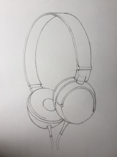 a drawing of headphones on a sheet of paper