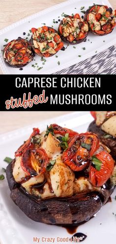 this caprese chicken stuffed mushrooms is an easy and delicious appetizer for any meal