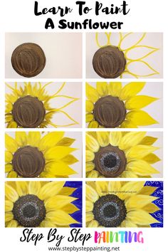 how to paint a sunflower with step by step painting instructions for kids and adults