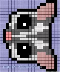 a pixellated image of a cat with pink eyes