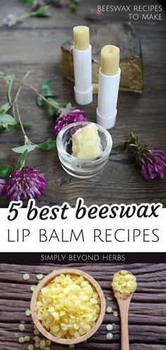 Discover 5 best beeswax lip balm recipes. Enhance your lip care routine with these versatile and nourishing homemade recipes. From cold sore relief to natural tint, these lip balms are made of natural ingredients and easy to customize. Learn how to create herb-infused oils, melt beeswax, and pour into lip balm tubes or sticks. Find more natural remedies, DIY beauty products, and DIY skin care at simplybeyondherbs.com. Best Diy Lip Balm, Easy Chapstick Recipes, Lip Balm With Beeswax Diy, Sweet Lip Balm Recipe, Diy Lip Balm Without Coconut Oil, Beeswax Chapstick Recipe, Diy Organic Lip Balm, Best Lip Balm Recipe, Cocoa Butter Lip Balm Diy