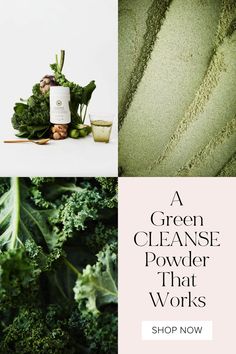 broccoli and other vegetables with the words a green cleanse powder that works