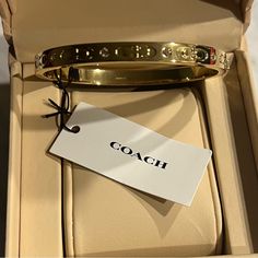 New Gold Coach Bangle Coach Bracelets Bangles, Luxury Coach Bracelet Jewelry, Coach Gold Bangle Bracelet, Classic Coach Bangle Jewelry, Coach Classic Bangle Jewelry, Coach Luxury Bracelet, Chic Gold Coach Bracelets, Coach Classic Bangle, Chic Gold Coach Bracelet