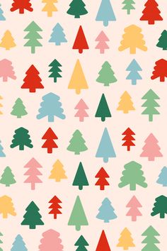 colorful christmas trees on a white background