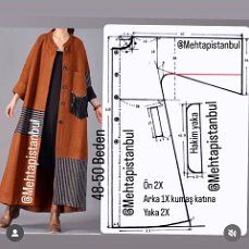 Linen Dress Pattern, Abaya Pattern, Sewing Coat, Dress Patterns Diy, Sewing Tutorials Clothes