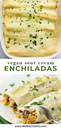 an enchiladas recipe is shown with the title in the bottom right corner