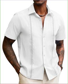 Summer Luxury 🌊 Link in bio #zero #luxury #clothing #fashion #mensfashion #millionaire #viral #fyp #luxurylifestyle #oldmoney #luxurylife #livelifeluxury #lifestyle #success #wealth #zeroluxury Resort Formal Wedding Attire Men, Beach Wedding Mens Attire, Cuban Design, Mens Beach Wedding Attire, Cuban Guayabera, Linen Shirts For Men, Cuban Shirts, Guayabera Shirt, Wedding Outfit Men