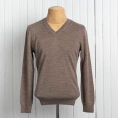 Classic Jersey Knit V-Neck Sweater Classic Fit 100% Baby Alpaca Hand Wash Cold or Dry Clean Made in Peru