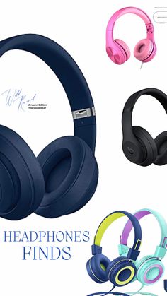 the headphones are all different colors and sizes