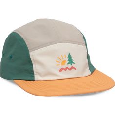 Sunrise Youth Camp Hat Hat Lilac/Tangerine Playful Sun Hat With Uv Protection For Outdoor, Playful White Sun Hat For Outdoors, Playful Spring Outdoor Hats, Orange Summer Outdoor Hat, Spring Snapback Cap For Outdoor Activities, Summer Snapback Hat For Hiking, Summer 5-panel Baseball Cap For Outdoor Activities, Green Sporty Hat For Outdoor Activities, Playful Adjustable Orange Hat