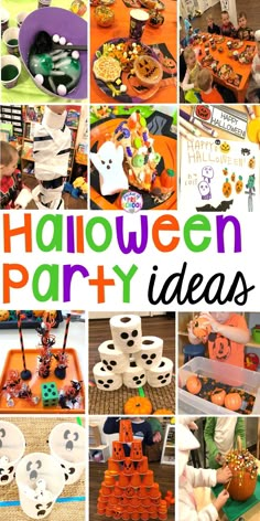 a collage of halloween party ideas