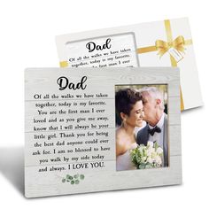 a father's day gift for his daughter with a photo frame and poem on it