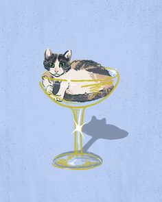 Meet Ringo and Feta! 🐾 A friend from grade school reached out to me asking if I could put her cats into cocktail glasses and it was such a great idea that I may need to make a collection. Some of the best ideas come from you all and thank you Jenelle for trusting me with your fluffy friends. #petportraitart #catsandcocktails #customillustrations . . . . . . #catartwork #catappreciation #cutecatsofig #catdrawings #petportraitdrawing #illustratorsforhire #theydrawandcook #freelanceillustratio... Cats Partying, Cat Martini, Notion 2024, Wine Glass Illustration, Cocktail Aesthetic, Cocktail Illustration, Cat Prints, Cat Wine, Cute Cat Illustration