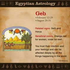 an ancient egyptian astrology sign with the name geb on it and symbols surrounding it