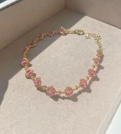 #datgurlstace #stacyseline #necklace Pink Bracelet Ideas, Bicone Bracelet, Pink Crystal Bracelet, Diy Friendship Bracelets Tutorial, Decorative Embroidery, Friendship Bracelets Tutorial