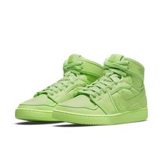 Nike Air Jordan 1 One Billie Eilish Women Size 12 Men Size 10.5 Green AJKO DN2857-330. Air Jordan 1 Ko, Lime Green Shoes, Green Basketball Shoes, Jordan 100, Jordan 15, Nike Models, Air Jordan Sneakers, Jordan Sneakers, Green Shoes