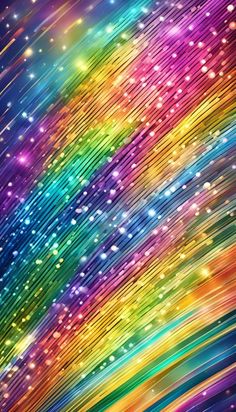 an abstract rainbow background with stars and sparkles