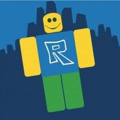 a lego man standing in front of a cityscape with the letter r on it's chest