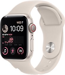 an apple watch with white sport band