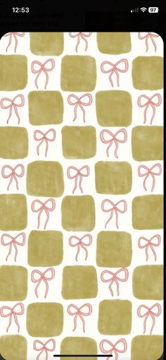 an image of a pattern with pink and green bows on white background for the iphone